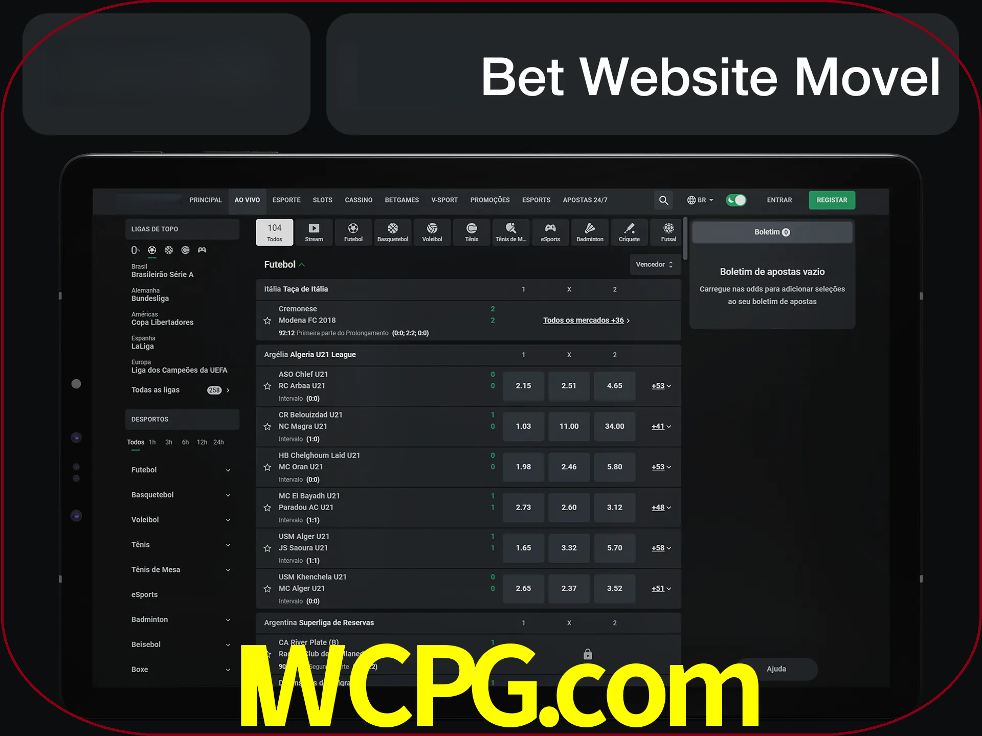 Use nosso website em qualquer dispositivo.